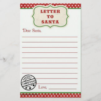 Brief aan de Santa Briefpapier