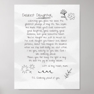 Brief aan dochter poster