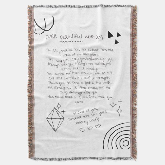 Brief aan een mooie vrouw deken (Voorkant Verticaal)