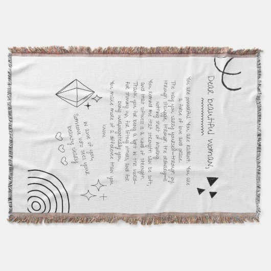 Brief aan een mooie vrouw deken (Voorkant)