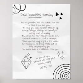 Brief aan een mooie vrouw poster