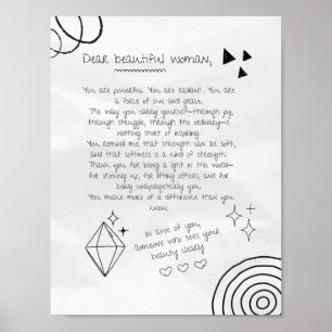 Brief aan een mooie vrouw poster