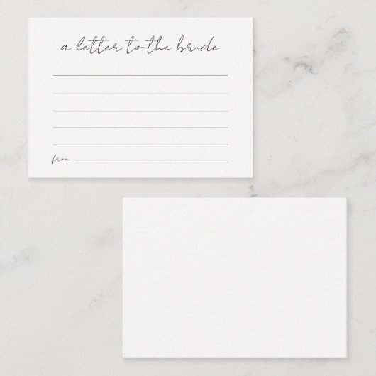 Brief aan het moderne Vrijgezellenfeest Informatiekaartje (Voorkant / Achterkant)