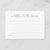 Brief aan het moderne Vrijgezellenfeest Informatiekaartje (Voorkant)