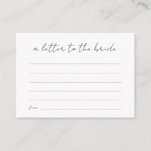 Brief aan het moderne Vrijgezellenfeest Informatiekaartje (Voorkant)