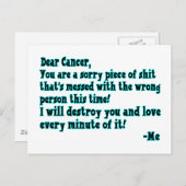 Brief aan kanker briefkaart (Voorkant / Achterkant)