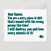 Brief aan kanker briefkaart (Voorkant)