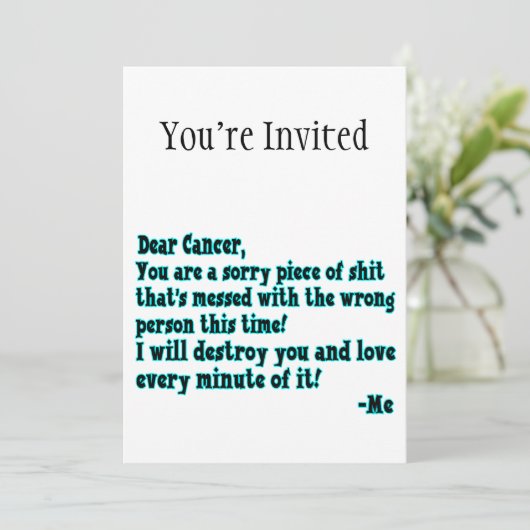 Brief aan kanker kaart (Staand voorkant)