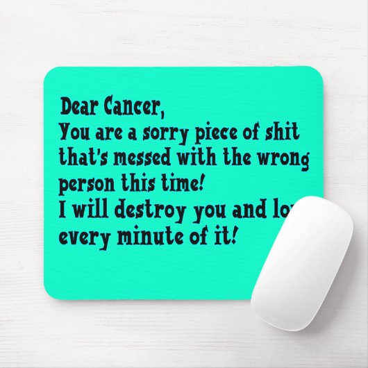 Brief aan kanker muismat (Met muis)