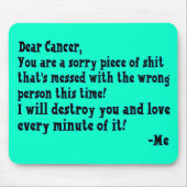 Brief aan kanker muismat (Voorkant)