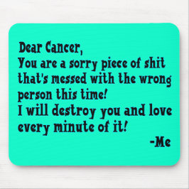 Brief aan kanker muismat