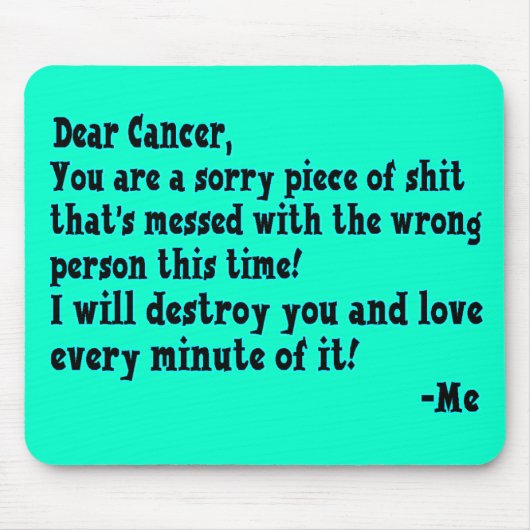 Brief aan kanker muismat (Voorkant)