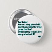 Brief aan kanker ronde button 5,7 cm (Voorkant /achterkant)