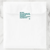 Brief aan kanker ronde sticker (Tas)