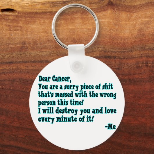 Brief aan kanker sleutelhanger (Voorkant)