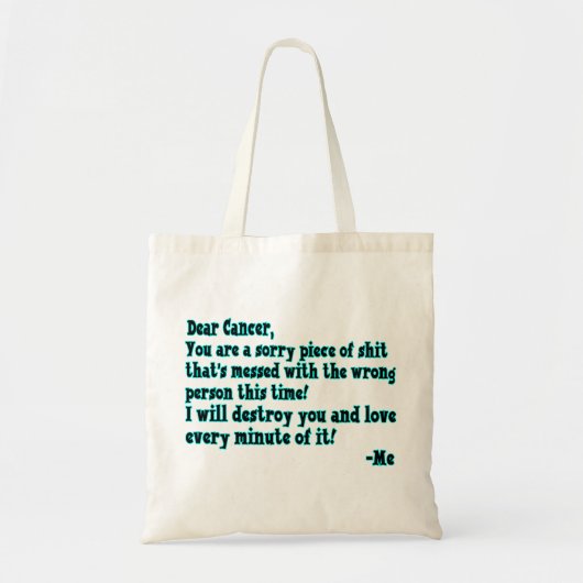 Brief aan kanker tote bag (Voorkant)