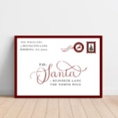 Brief aan kerstfeestdoek voor de kerstfeestdag van canvas afdruk