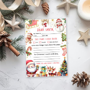 Brief aan Kerstman Kerstmis Kaart