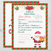 Brief aan Kerstman Kerstwenslijst voor kinderen (Voorkant / Achterkant)