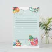 Brief aan Kerstman Vakantie Briefpapier (Staand voorkant)
