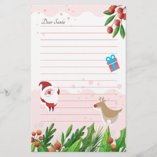 Brief aan Kerstman Vakantie Briefpapier