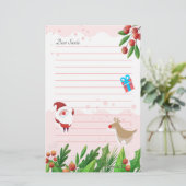 Brief aan Kerstman Vakantie Briefpapier (Staand voorkant)