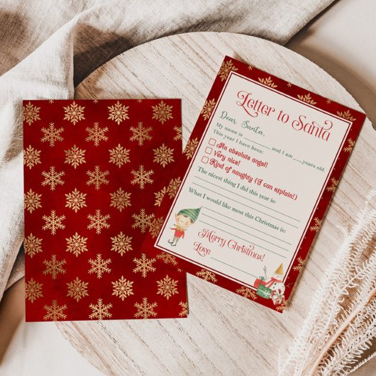 Brief aan Kerstman van jongen sjabloon Kaart