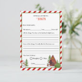 Brief aan Kerstman voor kinderen Kerstmis spelkaar Kaart (Staand voorkant)