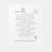 Brief aan mama fleece deken (Voorkant)