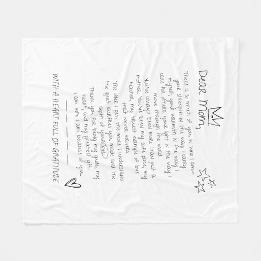 Brief aan mama fleece deken (Voorkant (Horizontaal))