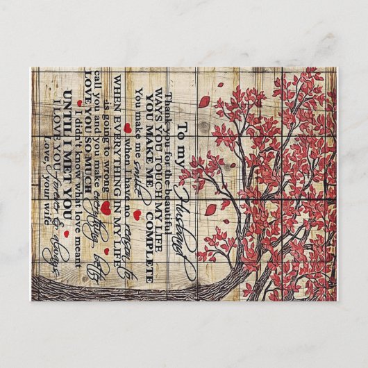 Brief Aan Mijn Echtgenoot, Cadeau Nieuwe Woning Aankondigingskaart (Voorkant)