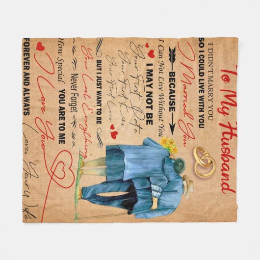 Brief aan mijn echtgenoot/echtgenote van Valentijn Fleece Deken (Voorkant (Horizontaal))