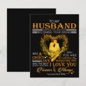 Brief aan mijn echtgenoot, liefdescadeau voor echt bedankkaart (Voorkant / Achterkant)