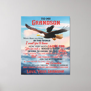 Brief aan mijn kleinzoon Gift, Love Baby Boy Gift  Canvas Afdruk