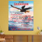 Brief aan mijn kleinzoon Gift, Love Baby Boy Gift Canvas Afdruk (Insitu (Woonkamer))