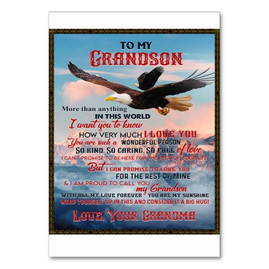 Brief aan mijn kleinzoon Gift, Love Baby Boy Gift  Kaart (Voorkant)