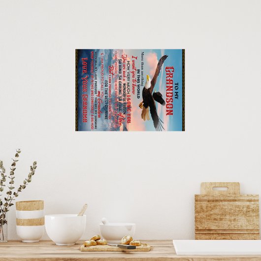 Brief aan mijn kleinzoon Gift, Love Baby Boy Gift Poster (Keuken)