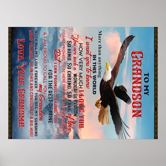 Brief aan mijn kleinzoon Gift, Love Baby Boy Gift  Poster (Voorkant)