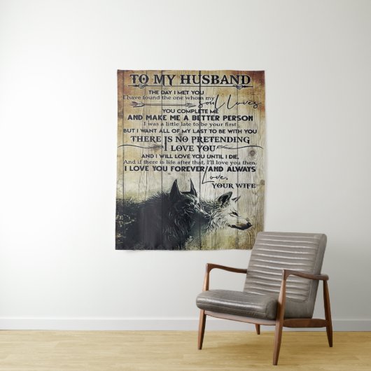 Brief aan mijn man | Beste Vaderdag cadeau | Wandkleed (In situ)