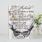 Brief aan mijn man, cadeau met liefdescitaten menu (Staand voorkant)