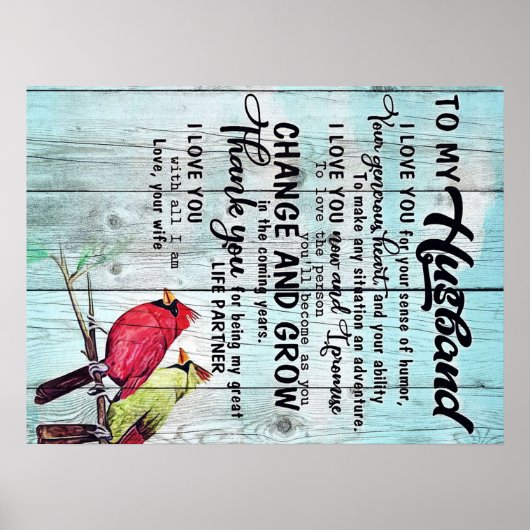 Brief aan mijn man: Cute Family Gift Poster (Voorkant)