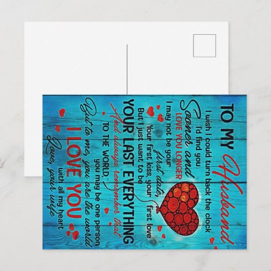 Brief aan mijn man | Geniet van mijn kastje Briefkaart (Voorkant / Achterkant)