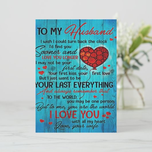 Brief aan mijn man | Geniet van mijn kastje Feestdagenkaart (Staand voorkant)