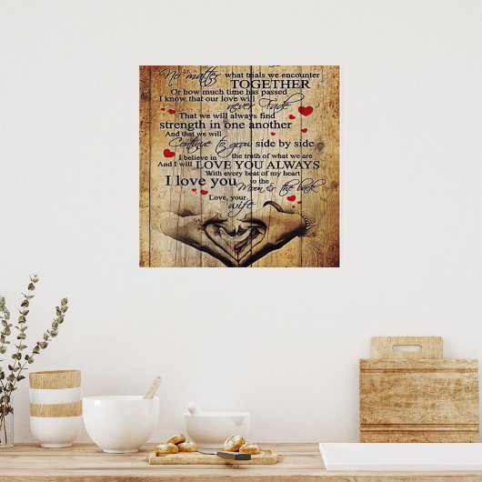 Brief aan mijn man | Geniet van mijn kastje Poster (Keuken)