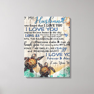Brief aan mijn man Gezinsdecoratie Canvas Afdruk