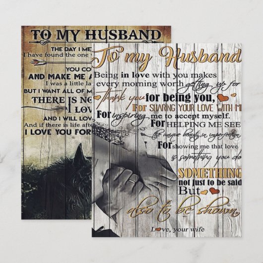 Brief aan mijn man, leuk cadeau met citaten kaart (Voorkant / Achterkant)