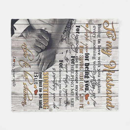 Brief aan mijn man, mooie citaten cadeau fleece deken (Voorkant (Horizontaal))