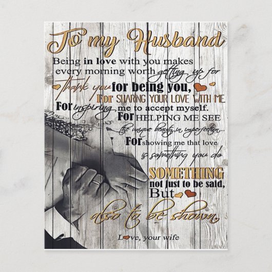 Brief aan mijn man, mooie citaten cadeau flyer (Voorkant)