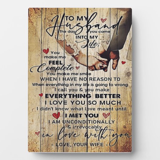 Brief aan mijn man, mooie citaten cadeau fotoplaat (voorkant)