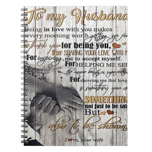 Brief aan mijn man, mooie citaten cadeau notitieboek (Voorkant)